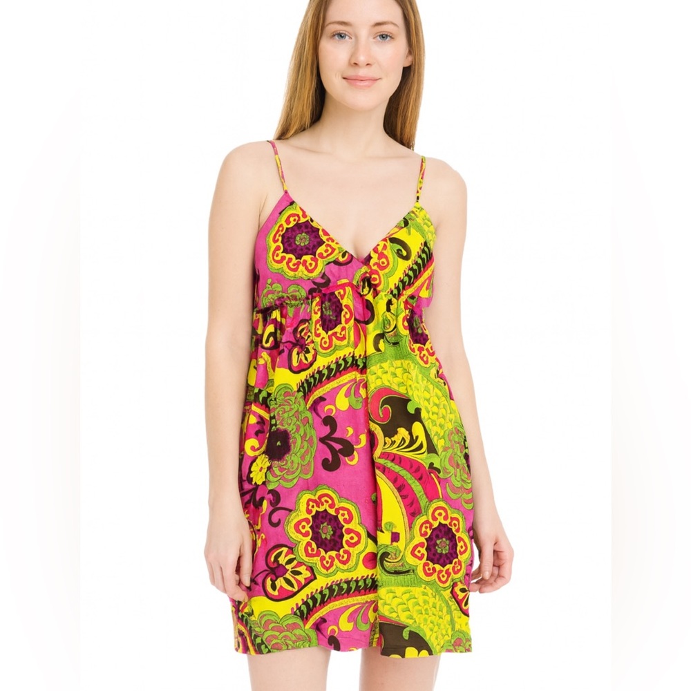 Molly New York Vibrant Multicolor Sleeveless Dress Size 2